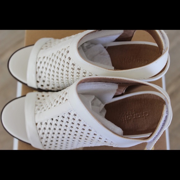 Charlotte Russe White Weave Heels- Size 8 - Picture 3 of 6